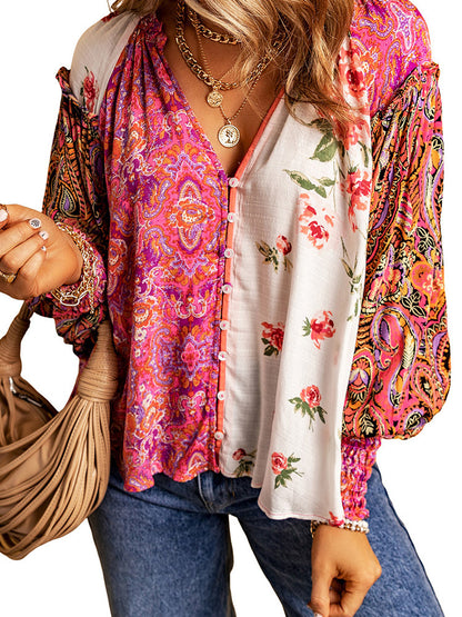 Fashion Floral Print Shirt For Women