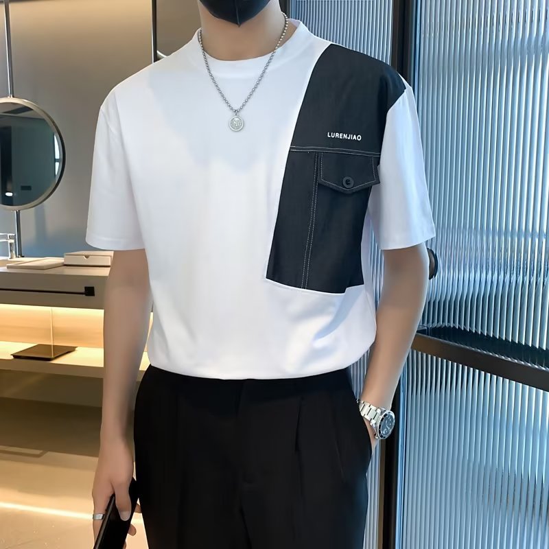 Summer Pu Shuai Short-sleeved T-shirt Men's Design T-shirt Trendy Round Neck Half Sleeve