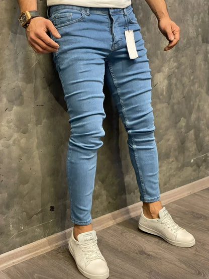 Fitted High Quality Fashion European American Classic Denim Skinny Jeans