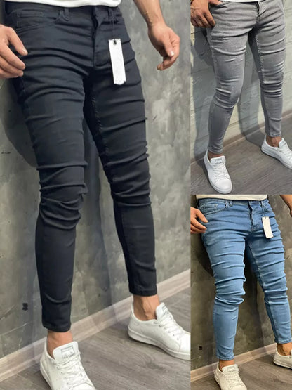 Fitted High Quality Fashion European American Classic Denim Skinny Jeans