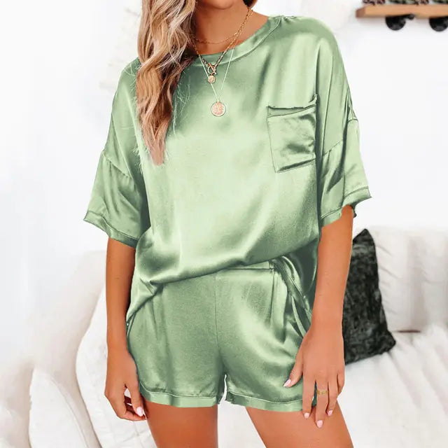 Summer Satin Pajamas Set Women
